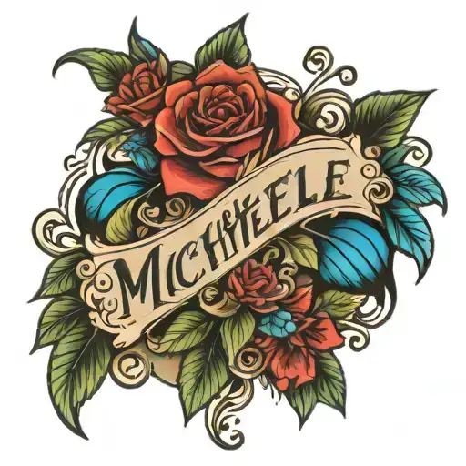 The name Michelle and birthday   tattoo design idea