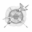 paper airplane  with a path behind it and numbers 922816 drawn into it tattoo design idea