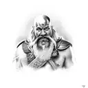 fantasy dwarf warrior tattoo design idea