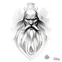 fantasy dwarf warrior tattoo design idea