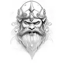 fantasy dwarf warrior tattoo design idea