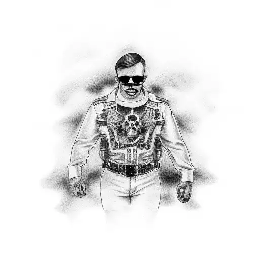 dead father alive son walking into drag strip in front of a old school car tattoo design idea