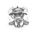 father son walking into dragstrip in front of a old school car tattoo design idea