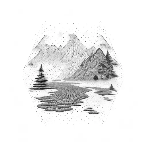 topographic map trail running tattoo design idea