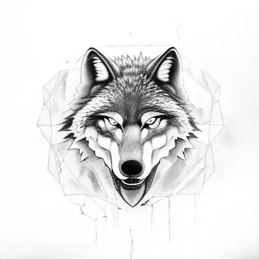 Fenrir, the monstrous wolf, breaking free from chains tattoo design idea