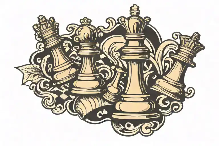 Chess piece tattoo design idea