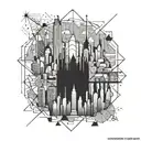 new york skyline tattoo design idea