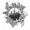 new york skyline tattoo design idea