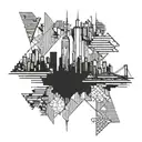 new york skyline tattoo design idea