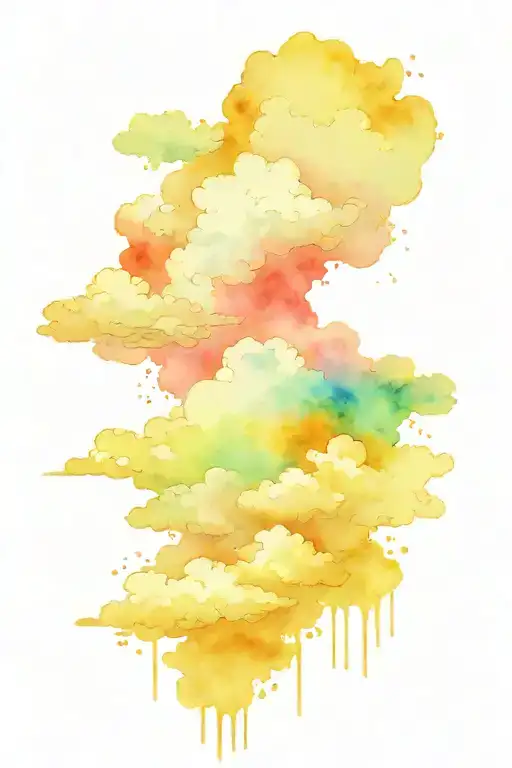soft clouds with aurora borealis tattoo design idea
