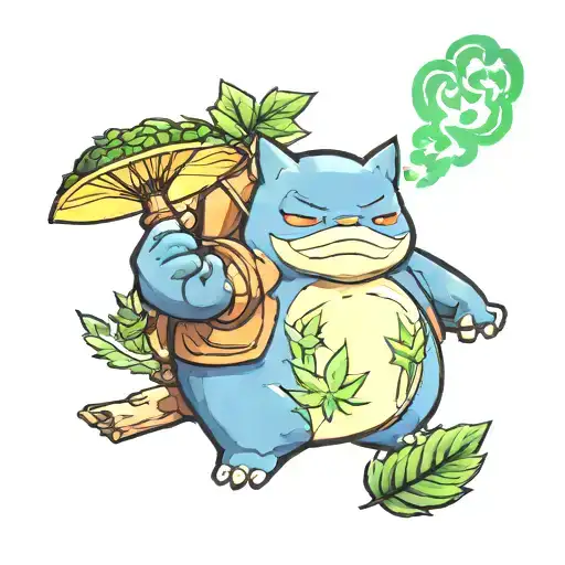 snorlax smokes weed joint tattoo design tattoo design idea