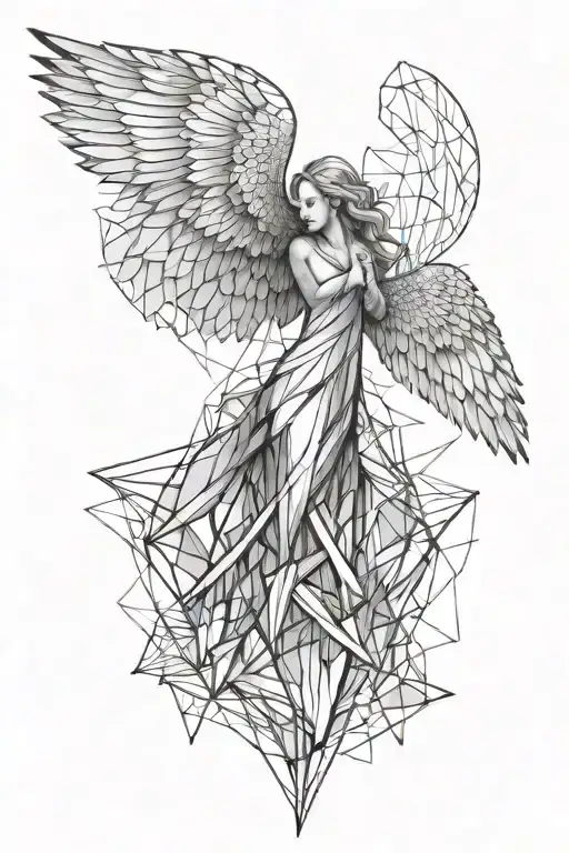 1111 incorporated into its angel wings tattoo design idea