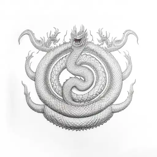 dragon shenron godzilla tattoo design idea