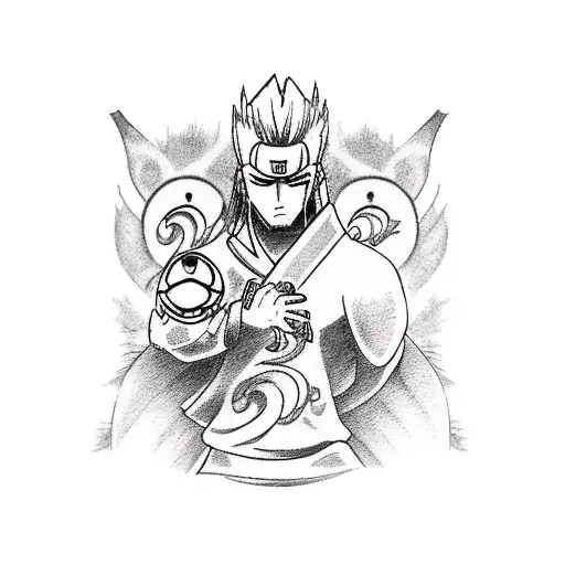 A tattoo design combining programming code with artistic sketches of jiraiya and tsunade from Naruto tattoo design idea