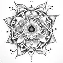 tiny grace circle with flowers tattoo design idea