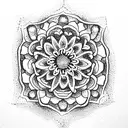tiny grace circle with flowers tattoo design idea