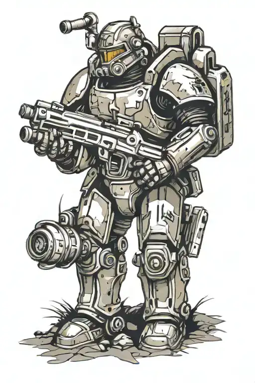 ephesians 6:11 with fallout power armor tattoo tattoo design idea