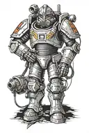 ephesians 6:11 with fallout power armor tattoo tattoo design idea