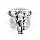 Elephant with Alzheimers ribbon tattoo design idea