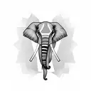 Elephant with Alzheimers ribbon tattoo design idea