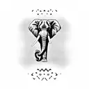 Elephant with Alzheimers ribbon tattoo design idea