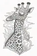 killer giraffe tattoo design idea