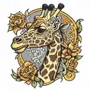 killer giraffe tattoo design idea