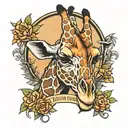 killer giraffe tattoo design idea