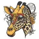 killer giraffe tattoo design idea