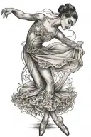 ballerina dancing tattoo design idea