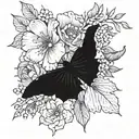 black and grey shoulder tattoo with the birth flowers from February, June, and September together. tattoo design idea