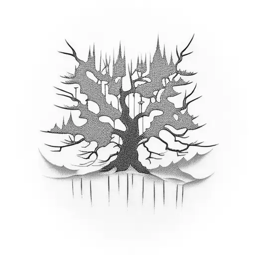 dead tree tattoo design idea