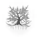 dead tree tattoo design idea