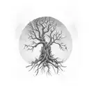 dead tree tattoo design idea
