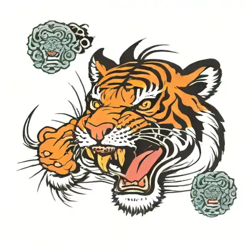 japanese tiger face tattoo design idea