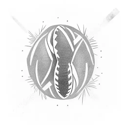 Rugby ball breaking through a springbuck silhouette tattoo design idea