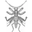 praying mantis with open arms, front views, wing open tattoo design idea