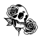 Skull and Roses tattoo design idea