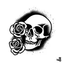 Skull and Roses tattoo design idea