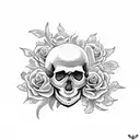 Skull and Roses tattoo design idea