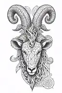 capricorn symbol ram head tattoo design idea