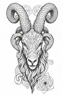 capricorn symbol ram head tattoo design idea