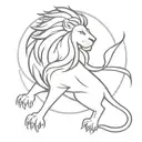 A lion and phoenix symbolizing strength and rebirth intertwined with a sleek car design tattoo design idea