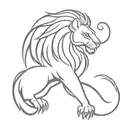 A lion and phoenix symbolizing strength and rebirth intertwined with a sleek car design tattoo design idea
