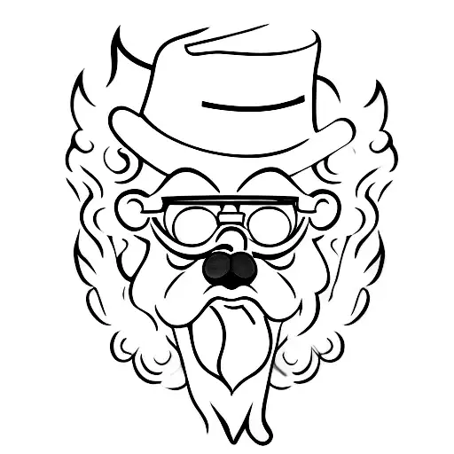 he wears a cigar on his lip tattoo design idea