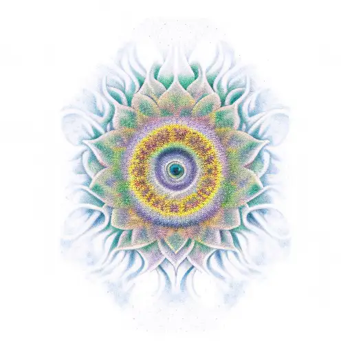 galaxy inside a sunflower  tattoo design idea