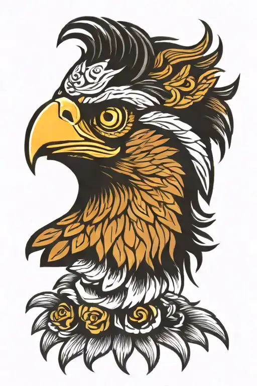 hawk face & royalty free tattoo design idea