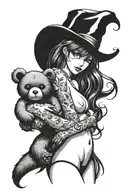 rias gremory sexy nude woman with a teddy tattoo design idea