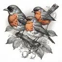 2 robins tattoo design idea