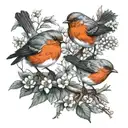 2 robins tattoo design idea